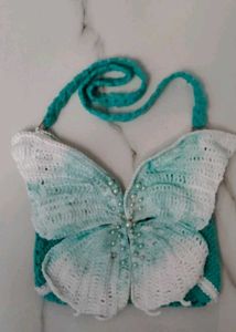 Crocheted Butterfly Crossbody Bag