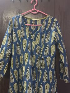 Chic Blue Paisley Print Kurta