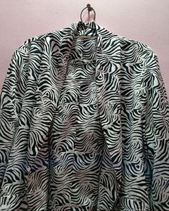 Stylish Zebra Print Blazer