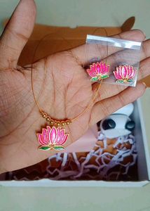 Lotus Necklace & Earring Set