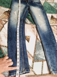 Stylish Distressed Blue Denim Jeans