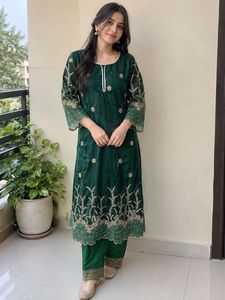 Emerald Green Embroidered Shalwar Kameez
