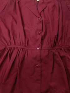 Maroon Top with Tie Details