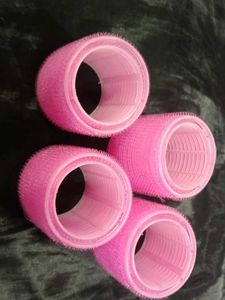 set of 4 Pink Hair Rollers