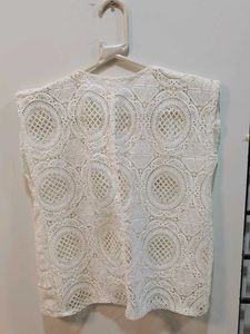 Elegant White Lace Vest