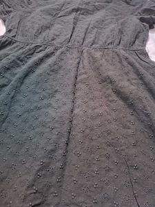 Black Textured Midi Dress