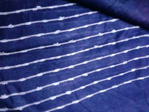 Ombre Blue &amp; Pink Saree with White Stripes
