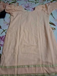 Peach Embroidered Kurta