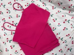 Hot Pink Ribbed Set