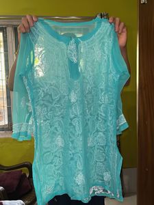 Elegant Chikankari Kurta (slight defect as shown)
