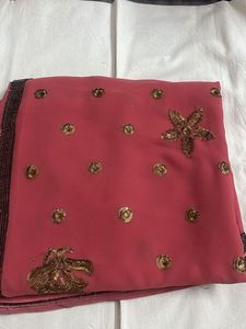 Embellished Pink Saree