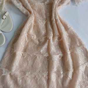 Elegant Lace Dress with Ruffle Sleeves👒🩰