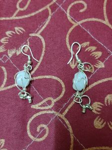 White Stone Necklace, Earing And Bracelet Set