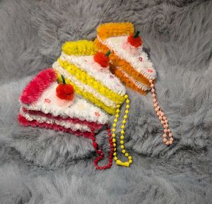 3 pcs Cute Cake Slice Keychains/Bag Charms