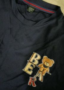 Navy Blue T-Shirt with Bear Graphic