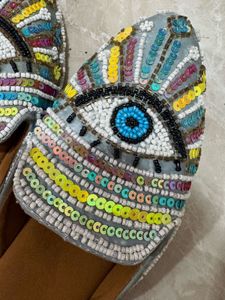 Beaded Evil Eye Mules