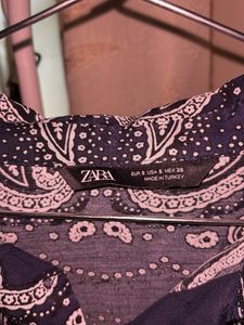 Stylish Navy Blue Paisley Print Top