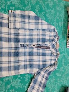 Blue Plaid Tunic Top