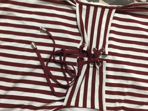 Price Drop❤️Striped Dress with Lace-Up Detail