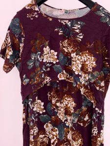 Floral Print Midi Dress (Size L)
