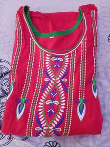 rayon pink kurti