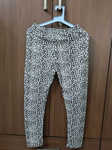 Leopard Print Skinny Woollen Pants