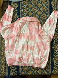 Pink &amp; White Tie-Dye Long Sleeve Top
