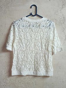 See-through Fashion Lace Top White
