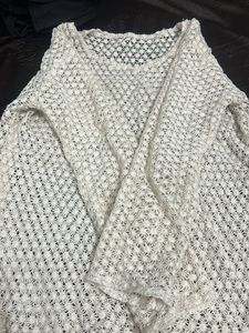 White Crochet Knit Top