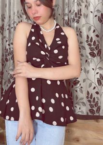Chic Polka Dot Halter Top
