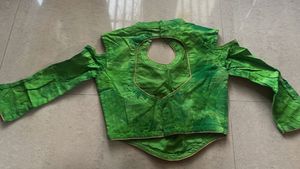 Green Printed Cold Shoulder Blouse