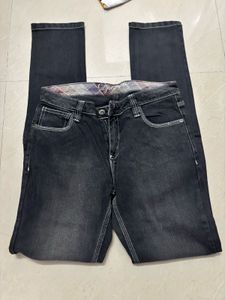 Black Jeans with Butterfly Embroidery