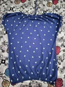Cute Blue Heart Print Top 💙