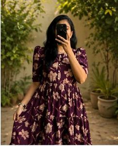 Beautiful Floral Print Maxi Dress_All size