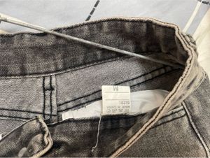 Grey Distressed Denim Shorts