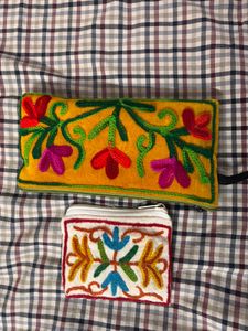 Kashmiri Embroidered Pouch & Coin Purse Set