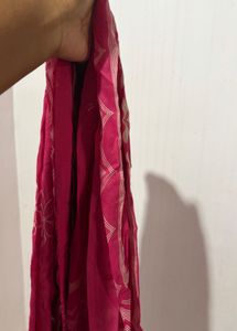 Vibrant Pink Printed Dupatta