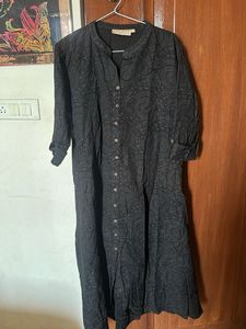 elegant black cotton kurta
