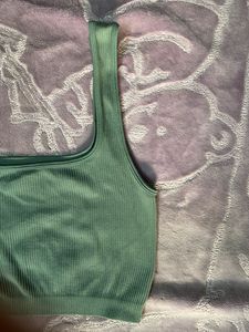 Halter Crop Top - Gray green