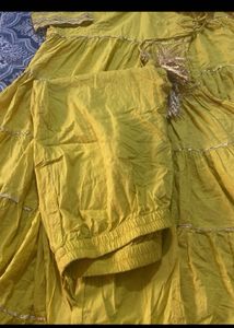 Yellow Tiered Anarkali Suit