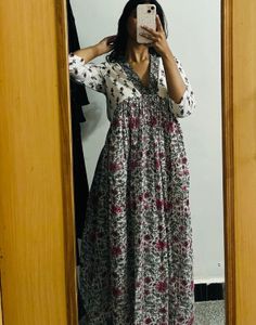 Floral Print Cotton Kurta