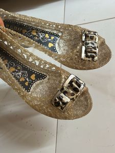 Sparkly Jelly Flats with Bow Detail
