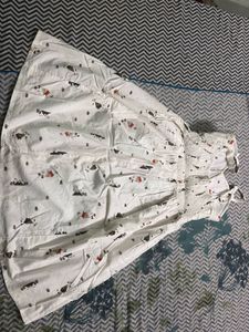 White Christmas theme Printed Dress