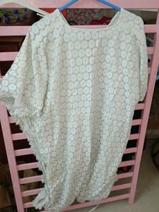 White Lace Kaftan Top