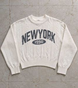 CREAM CABLE KNIT CROPPED SWEATER