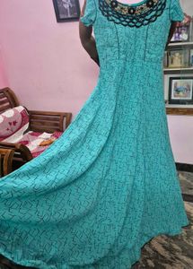 Elegant Teal Ethnic Gown