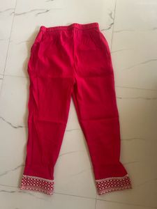 Vibrant Red Embroidered Kurta Set