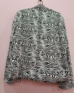 Stylish Zebra Print Blazer