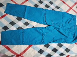 Stylish Teal Blue 36" Long Casual Women Pant