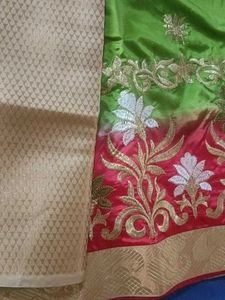 Vibrant Embroidered Silk Saree